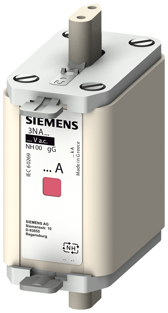 3NA6830-7 Cartucho de fusibles NH, NH00, In: 100 A, gG, Un AC: 500 V, Un DC: 250 V