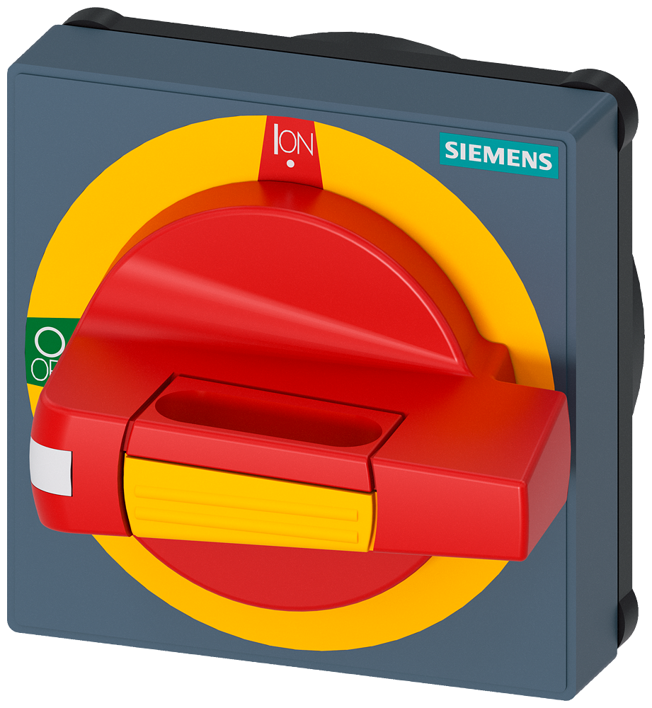 8UD1731-2AF05 Maneta con panel, parada de emergencia, tamaño 75 × 75, para eje 8 × 8, prueba 0
