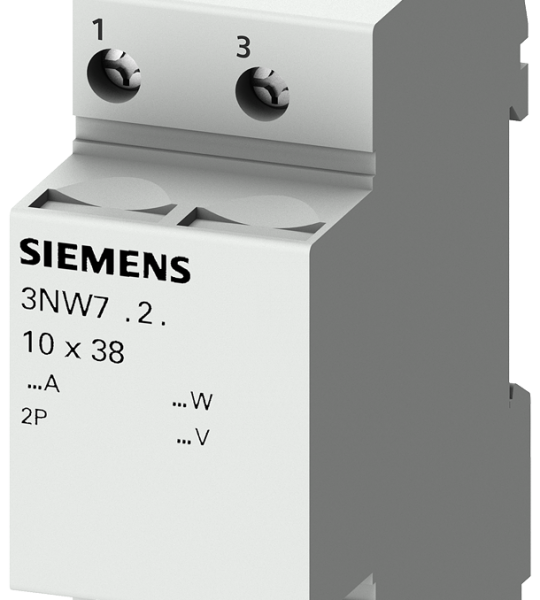 3NW7023 Base portafusible carril 10x38mm 2P 32A 690V