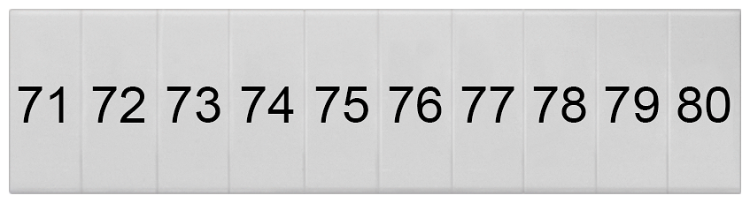 8WH8120-1AB75 Plaquita de inscripción, frente, con 71-80, vertical, ancho de borne: 4,2 m