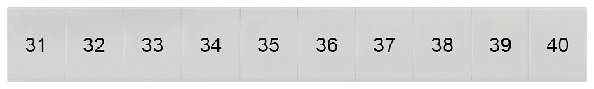 8WH8120-4AB35 Plaquita de inscripción, frente, con 31-40, vertical, ancho de borne: 8,2 m