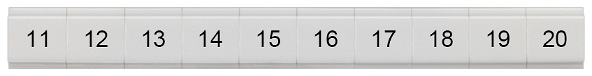 8WH8121-3AB15 Plaquita de inscripción, plana, con 11-20, vertical, ancho de borne: 6,2 mm, Al: