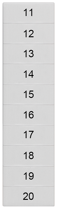 8WH8140-1AB15 Plaquita de inscripción, frente, con 11-20, horizontal, ancho de borne: 4,2&amp;nbsp