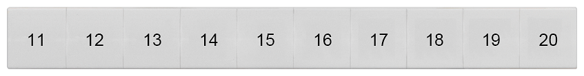 8WH8120-5AB15 Plaquita de inscripción, frente, con 11-20, vertical, ancho de borne: 10,2 mm