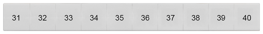 8WH8120-5AB35 Plaquita de inscripción, frente, con 31-40, vertical, ancho de borne: 10,2 mm