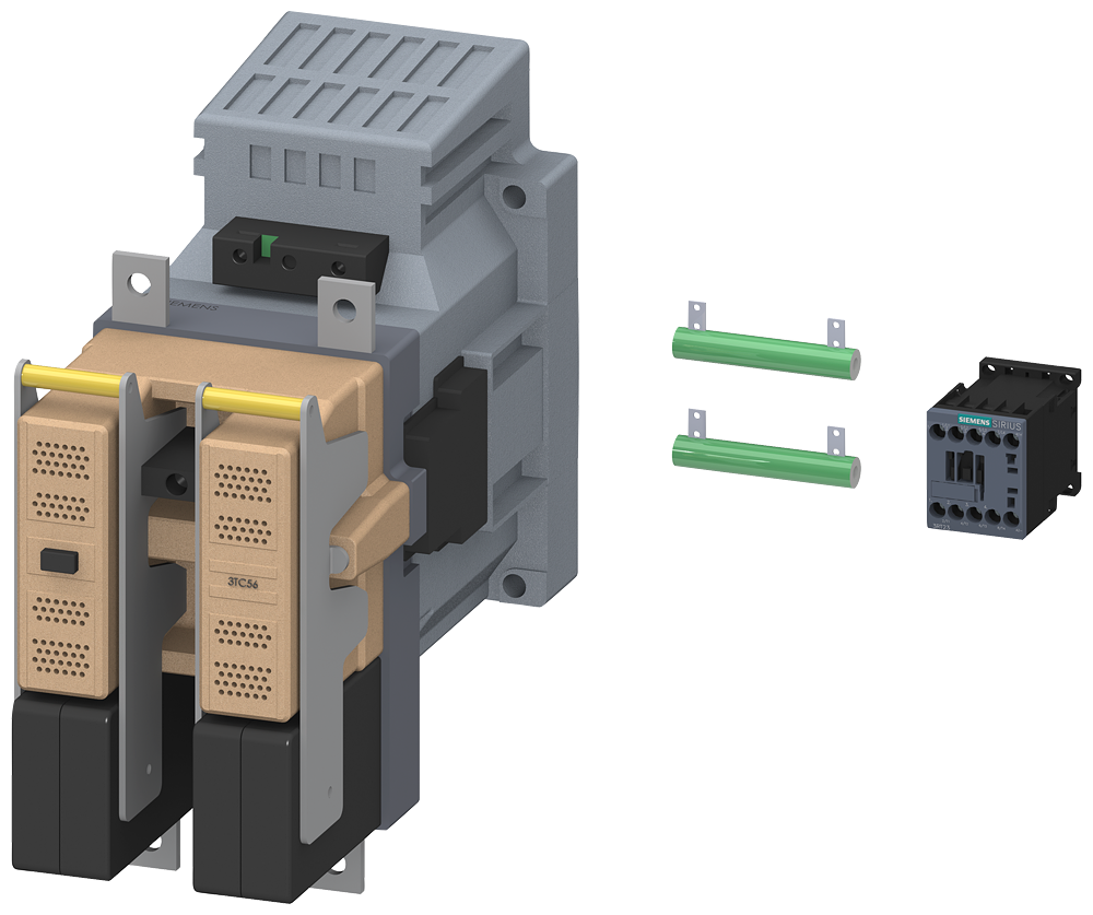 3TC5617-0LB4 Contactor tam. 12, 2 polos, DC-3 y 5, 400 A a 750 V, blq. contactos aux. 21 (2 N