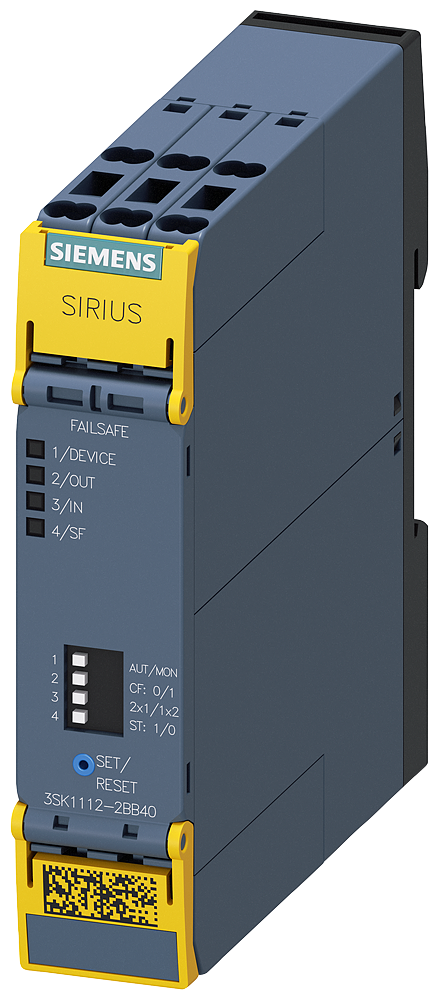 3SK1112-2BB40 Módulo de seguridad SIRIUS, módulo base, serie Standard, salidas electrónicas 2