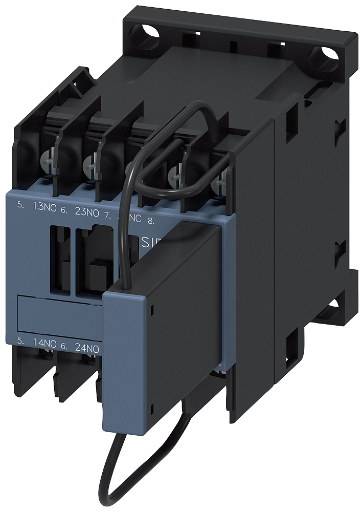 3RH2122-4KB40-0LA0 Contactor auxiliar, 2 NA + 1 NC, 24 V DC, S00, conexión de cable tipo ojal, con 