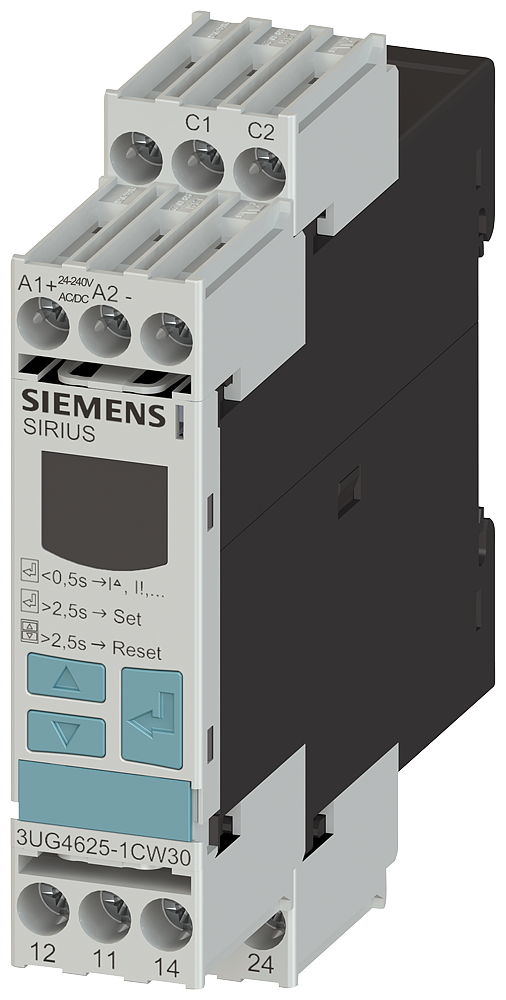 3UG4625-1CW30 Relé de vigilancia, digital, para vigilancia de corriente de defecto (con transf