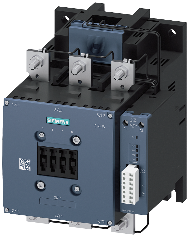 3RT1466-6PF35 Contactor, AC-1, 400 A/690 V/40 °C, 3 polos, 96-127 V AC/DC, PLC-IN opcional, 1 