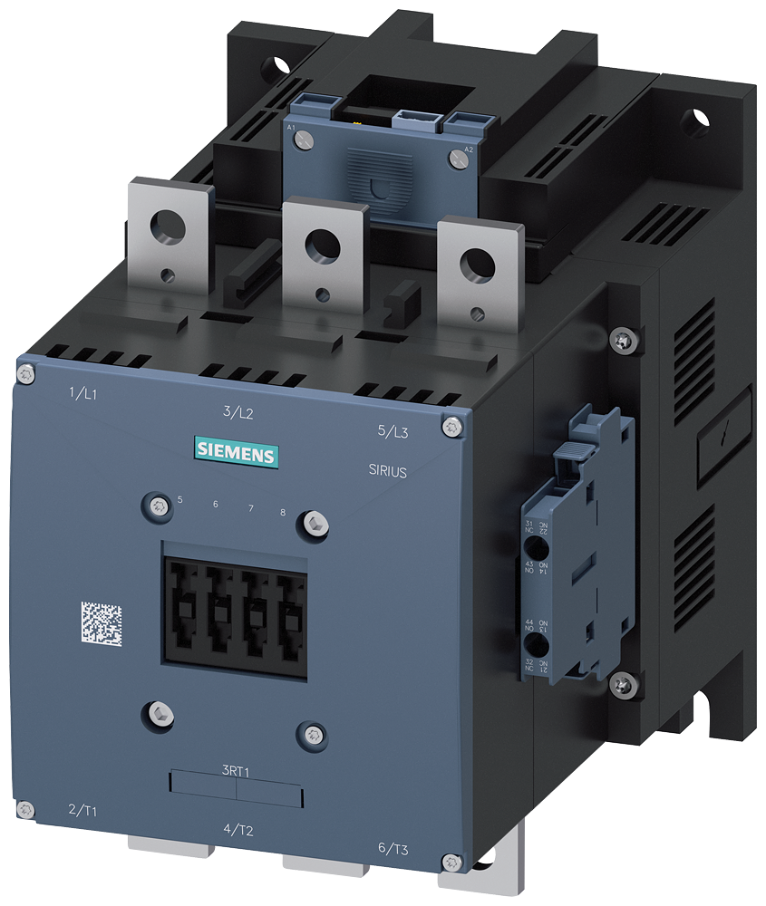 3RT1076-6NF36 Contactor, AC-3e, 500 A/250 kW/400 V, 3 polos, 96-127 V AC/DC, PLC-IN opcional, 
