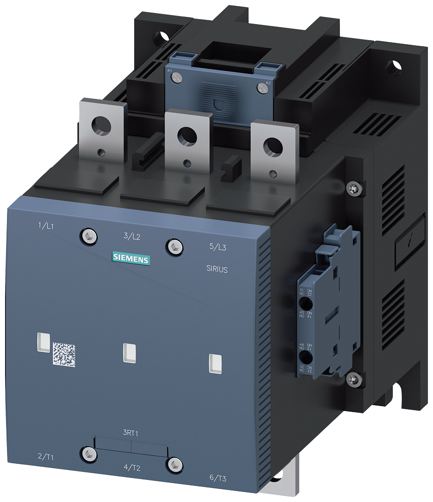 3RT1275-6AF36 Contactor de vacío, AC-3e, 400 A/200 kW/400 V, 3 polos, 110-127 V AC/DC, 2 NA + 