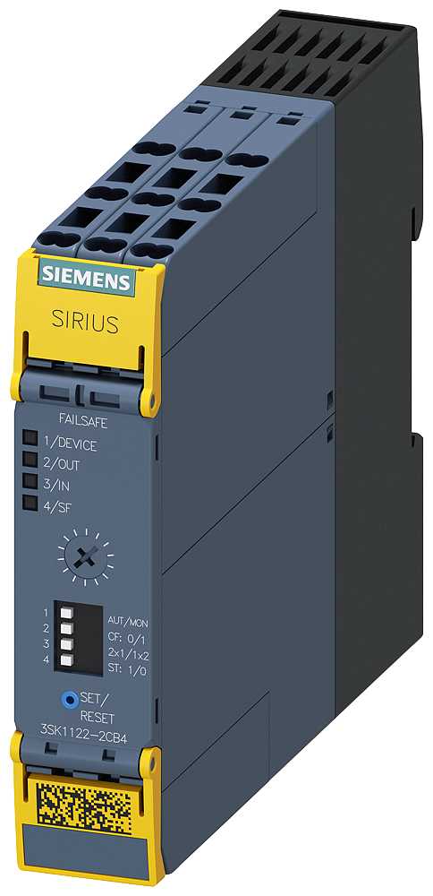 3SK1122-2CB41 Módulo de seguridad SIRIUS, módulo base, serie Advanced, retardo 0,05-3 s