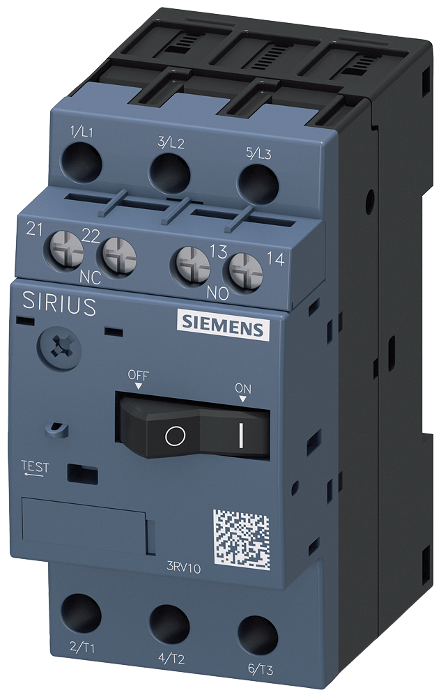 3RV1011-0DA15 Interruptor automático, S00, protección de motores, clase 10, disparador A 0,22-