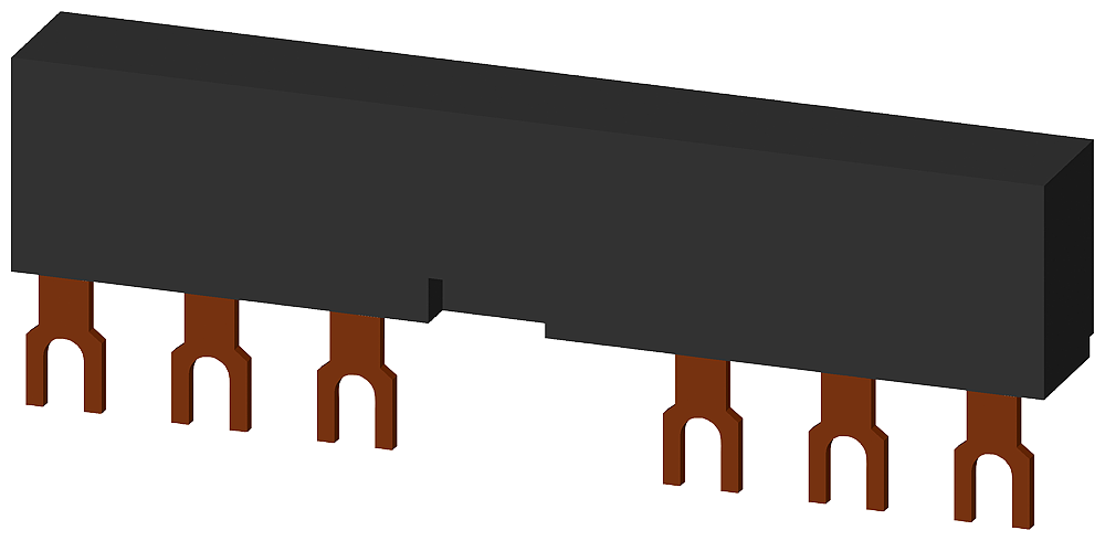 3RV1915-3AB Barras trif., distancia entre unidades 63 mm para 2 interruptores, dientes en ho