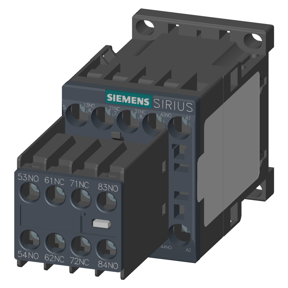 3RH2344-1AP00-0KA0 Contactor auxiliar, 4 NA + 4 NC, 230 V AC, 50/60 Hz, S00, bornes de tornillo