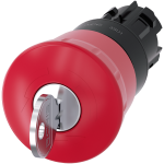 3SU1000-1HG20-0AA0 Pulsador de seta de parada de emergencia, 22 mm, redondo, plástico, rojo, con ce