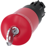 3SU1000-1HS20-0AA0 Pulsador de seta de parada de emergencia, 22 mm, redondo, plástico, rojo, con ce