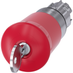 3SU1050-1HS20-0AA0 Pulsador de seta de parada de emergencia, 22 mm, redondo, metal, brillante, rojo