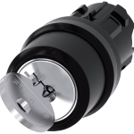 3SU1000-4CF01-0AA0 Interruptor de llave RONIS, 22 mm, redondo, plástico, extracción de llave en O