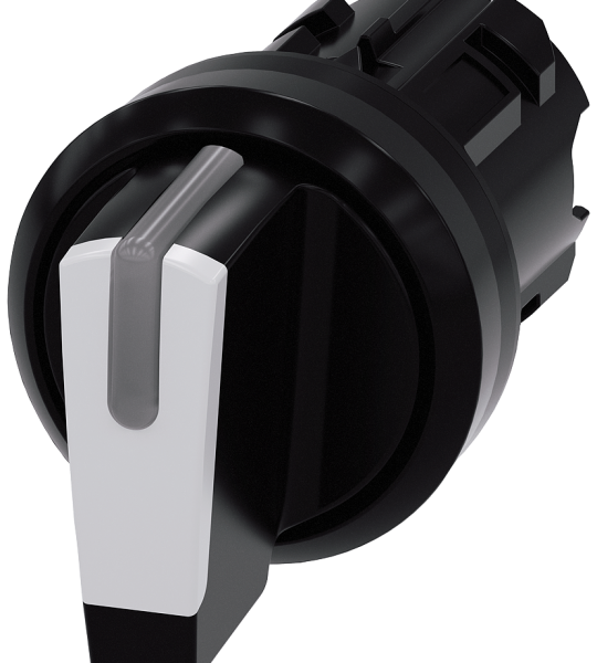3SU1002-2BN60-0AA0 Selector, iluminable, 22 mm, redondo, plástico, negro, blanco