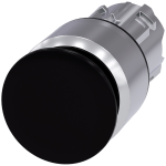 3SU1050-1AA10-0AA0 Pulsador de seta, 22 mm, redondo, metal, brillante, negro, 30 mm