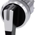 3SU1052-2CM60-0AA0 Selector, iluminable, 22 mm, redondo, metal, brillante, blanco