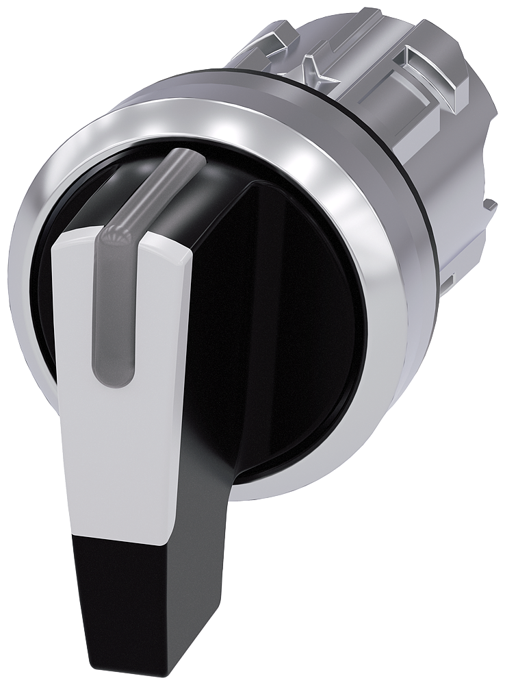 3SU1052-2CM60-0AA0 Selector, iluminable, 22 mm, redondo, metal, brillante, blanco