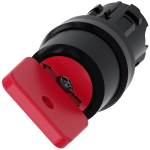 3SU1000-4FC01-0AA0 Interruptor de llave O.M.R., 22 mm, redondo, plástico, rojo, extracción de llave
