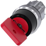 3SU1050-4FF21-0AA0 Interruptor de llave O.M.R., 22 mm, redondo, metal, brillante, rojo, extracción 