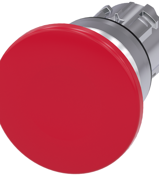 3SU1050-1BD20-0AA0 Pulsador de seta, 22 mm, redondo, metal, brillante, rojo, 40 mm