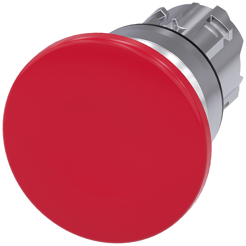3SU1050-1BD20-0AA0 Pulsador de seta, 22 mm, redondo, metal, brillante, rojo, 40 mm