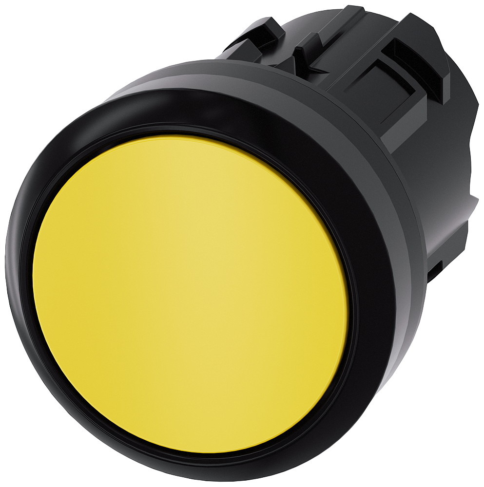 3SU1000-0AB30-0AA0 Pulsador, 22 mm, redondo, plástico, amarillo, botón