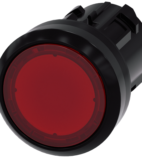 3SU1001-0AA20-0AA0 Pulsador, iluminado, 22 mm, redondo, plástico, rojo, botón