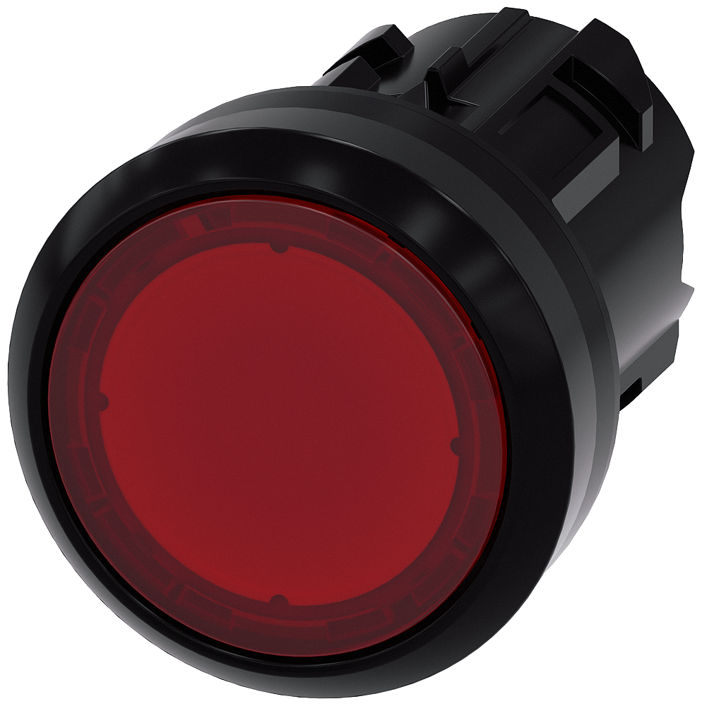 3SU1001-0AA20-0AA0 Pulsador, iluminado, 22 mm, redondo, plástico, rojo, botón