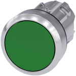 3SU1050-0AB40-0AA0 Pulsador rasante VERDE metal redondo 22mm