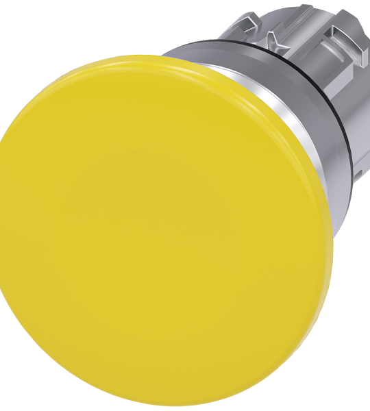 3SU1050-1BD30-0AA0 Pulsador de seta, 22 mm, redondo, metal, brillante, amarillo, 40 mm