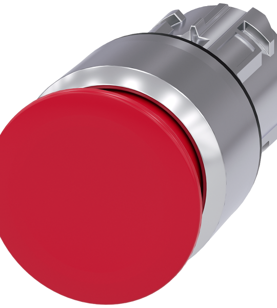 3SU1050-1AA20-0AA0 Pulsador de seta, 22 mm, redondo, metal, brillante, rojo, 30 mm