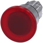 3SU1051-1BA20-0AA0 Pulsador de seta, iluminado, 22 mm, redondo, metal, brillante, rojo, 40 mm