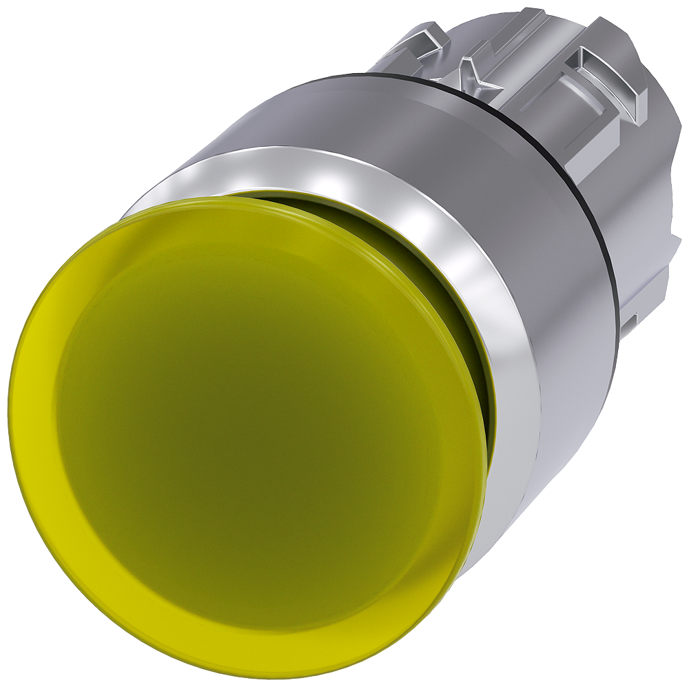 3SU1051-1AA30-0AA0 Pulsador de seta, iluminado, 22 mm, redondo, metal, brillante, amarillo, 30 mm
