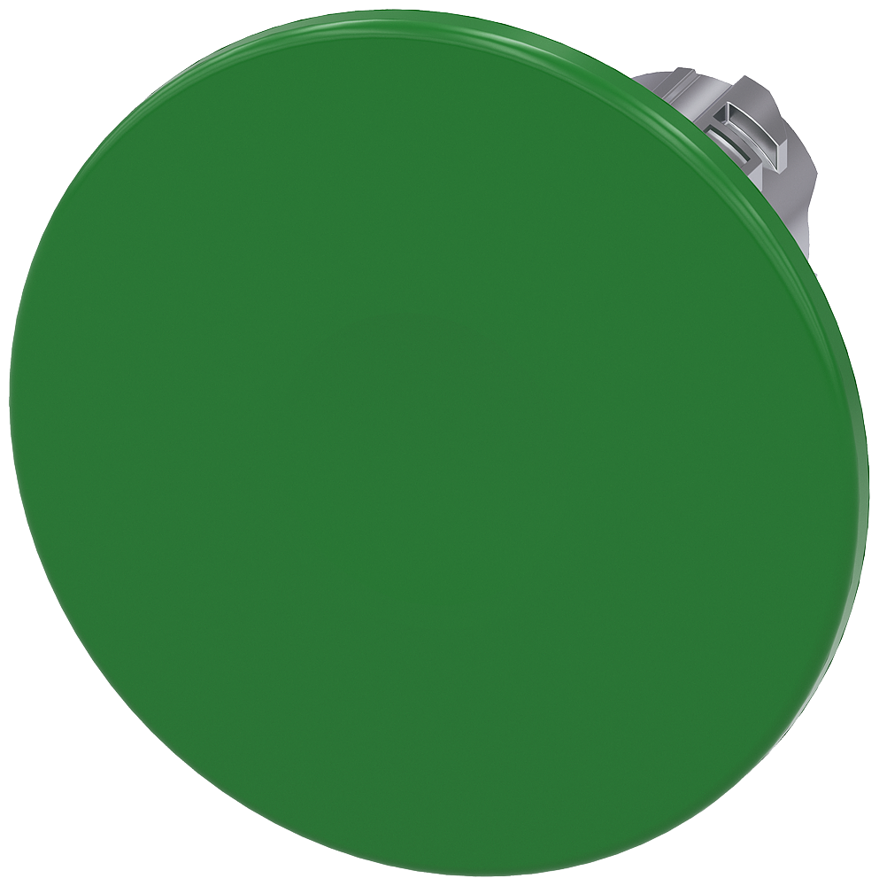 3SU1050-1CD40-0AA0 Pulsador de seta, 22 mm, redondo, metal, brillante, verde, 60 mm