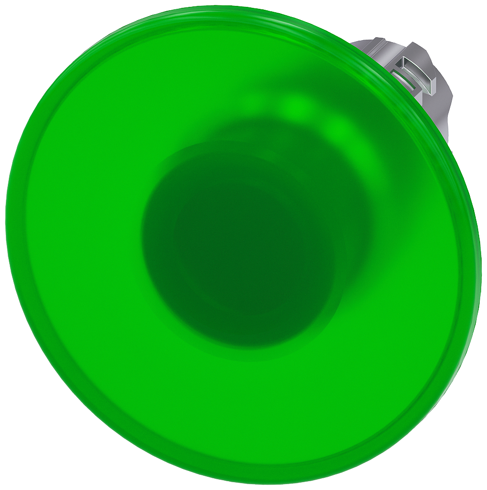 3SU1051-1CD40-0AA0 Pulsador de seta, iluminado, 22 mm, redondo, metal, brillante, verde, 60 mm