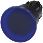 3SU1001-1BA50-0AA0 Pulsador de seta, iluminado, 22 mm, redondo, plástico, azul, 40 mm