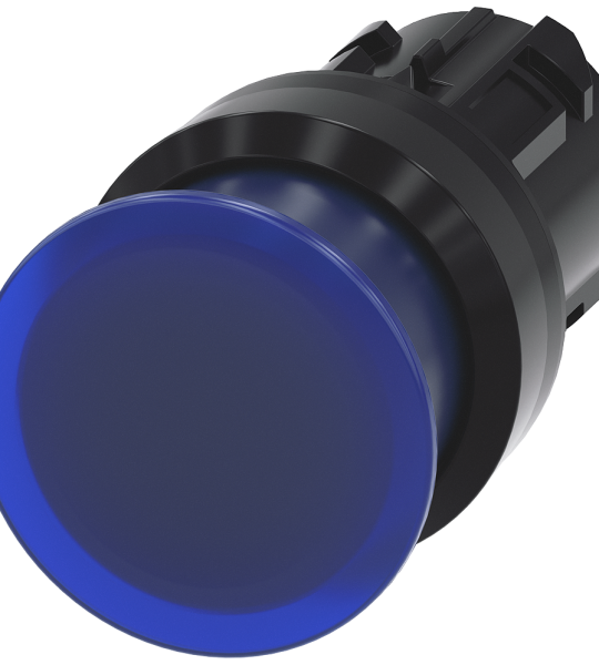 3SU1001-1AD50-0AA0 Pulsador de seta, iluminado, 22 mm, redondo, plástico, azul, 30 mm