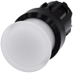 3SU1001-1AD60-0AA0 Pulsador de seta, iluminado, 22 mm, redondo, plástico, blanco, 30 mm