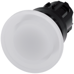 3SU1001-1BD60-0AA0 Pulsador de seta, iluminado, 22 mm, redondo, plástico, blanco, 40 mm