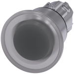 3SU1051-1BA70-0AA0 Pulsador de seta, iluminado, 22 mm, redondo, metal, brillante, transparente, 40 