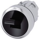 3SU1050-3EA10-0AA0 Interruptor basculante, 22 mm, redondo, metal, brillante, negro, 2 posiciones O+