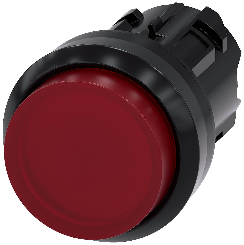 3SU1001-0BB20-0AA0 Pulsador, iluminado, 22 mm, redondo, plástico, rojo, botón