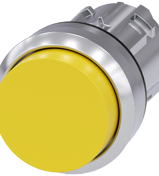 3SU1050-0BB30-0AA0 Pulsador, 22 mm, redondo, metálico, brillante, amarillo, botón